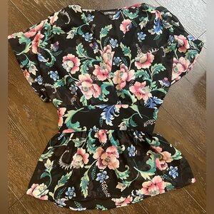 Express blouse, size medium, black/floral
